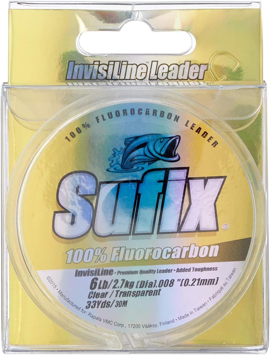 Sufix 33 Yard 100% Fluorocarbon Invisiline Leaders - Clear