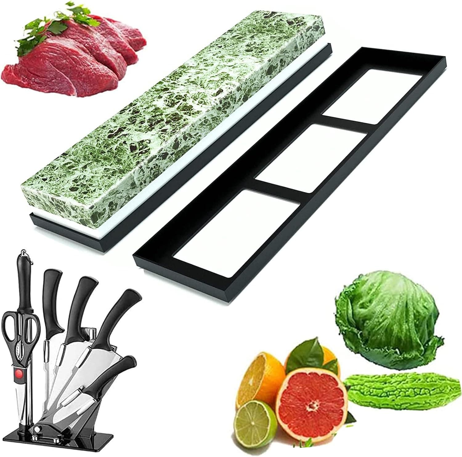 Zcvtbye 8000/10000 Whetstone,Double Sides Natural Stone Sharpening Stone Polishing,Green Agate And White Agate wet stone Knife Sharpener Sharpener Stone for Kitchen Kinfe Tool