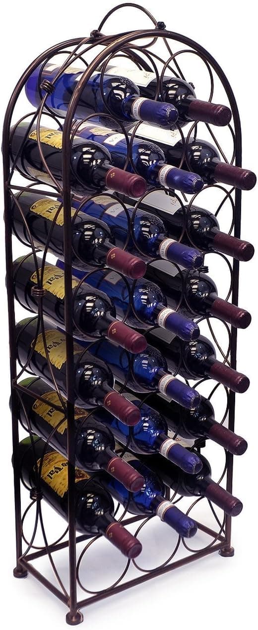 Sorbus Wine Rack Bordeaux Chateau Style - Holds 23 Bottles - Minimal Assembly (Bronze)