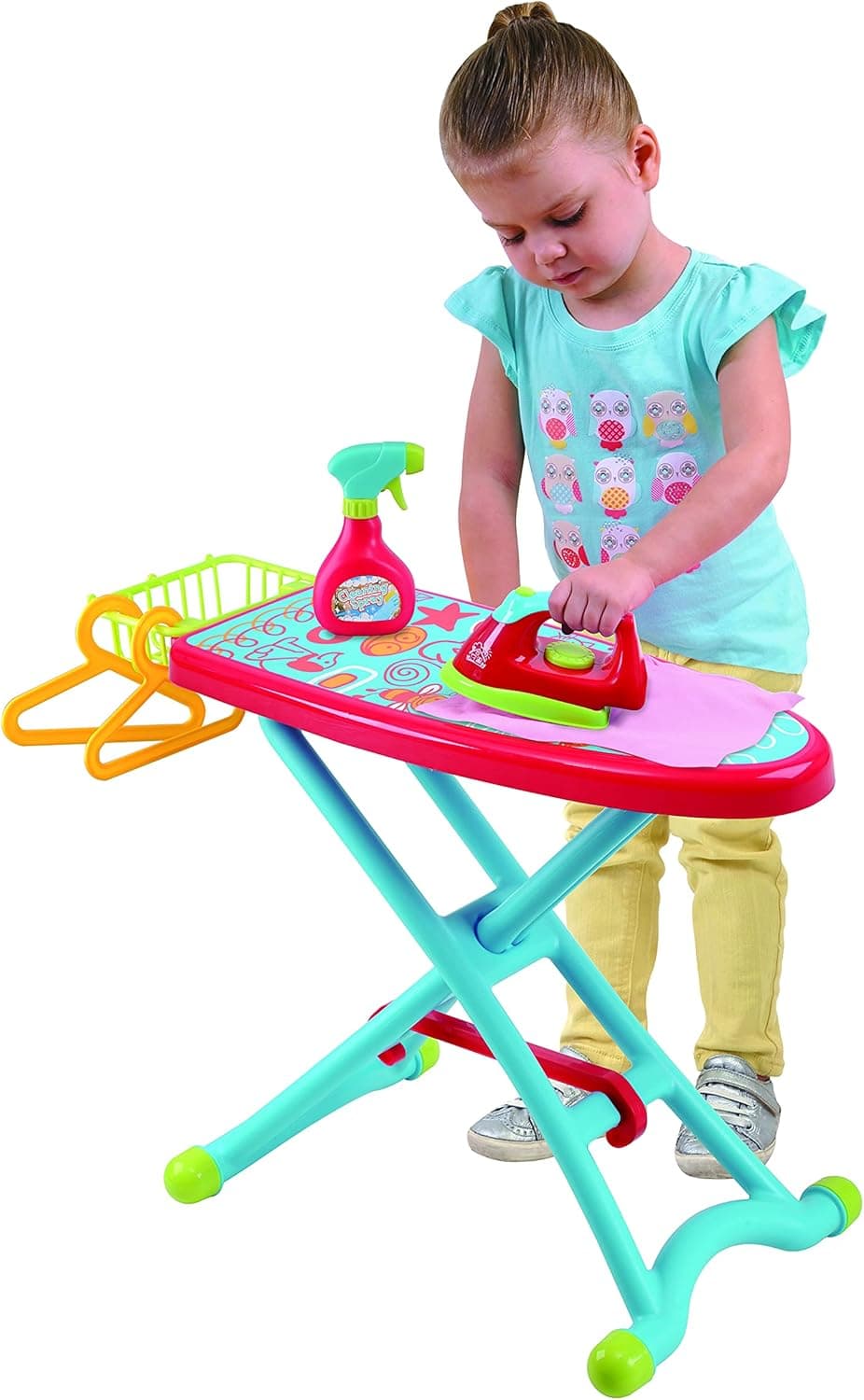 PlayGo Housework Ironing Children Kid's Toy Clothing Iron Board Playset 6Piece - Clothes Iron, Ironing Board, & Accessories, Multicolor (3380)