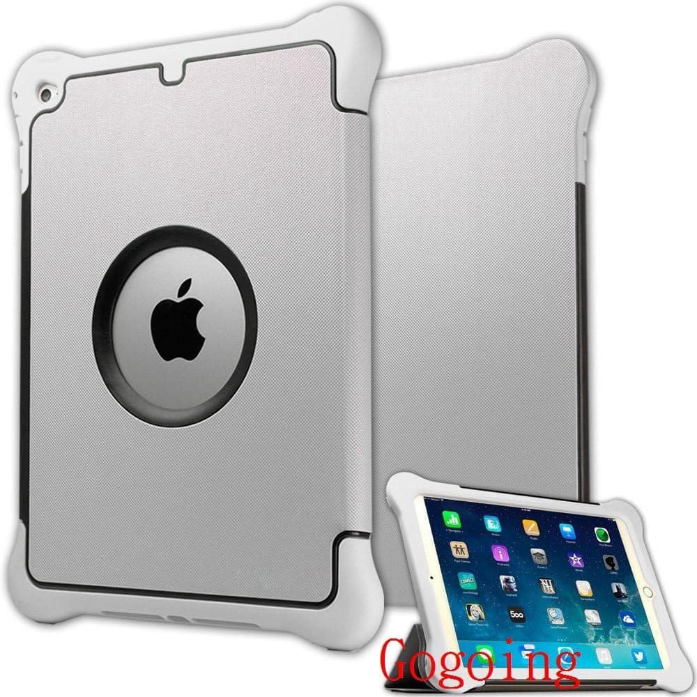 iPad Mini Case,iPad Mini/Mini 2 Retina/Mini 3 Case Cover,GOGING [Shock-Absorption/Dirt Proof] Hybrid Dual Layer Armor Defender Full Body Protective Rubber Case for Apple iPad Mini1/2/3 (White)
