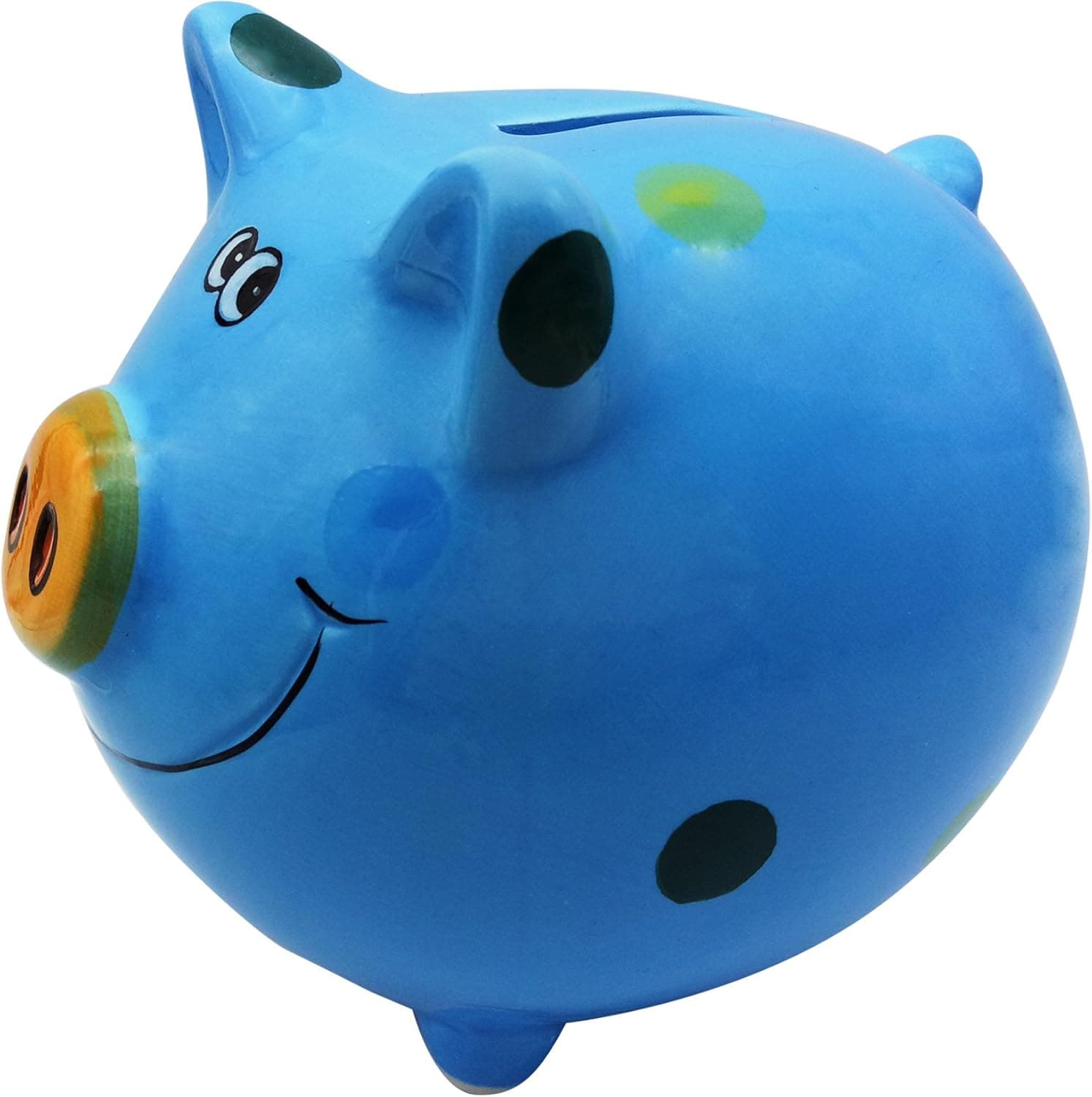 Romantiko Girls Pig Piggy Bank Blue Baby Nursery Decor (bule2)