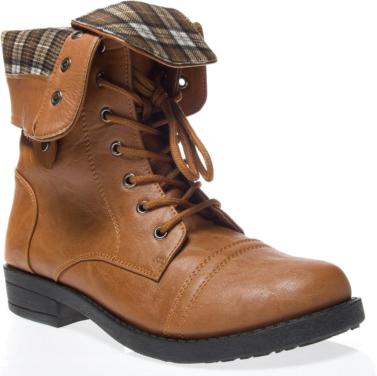 V-Luxury Womens 40-TAMMY12 Closed Toe Military Ankle Boot Shoes