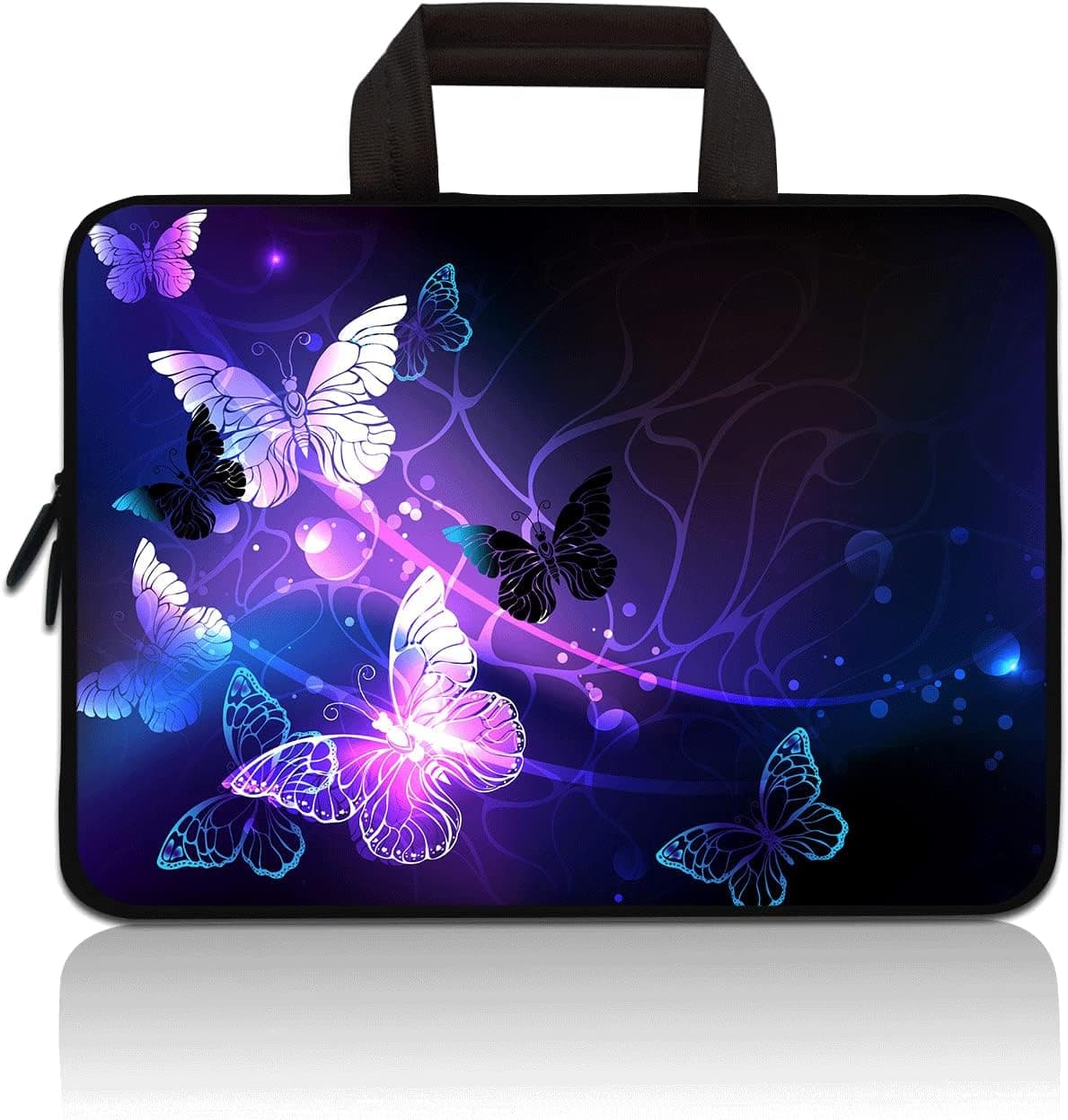 11 11.6 12 12.1 12.5 inch Laptop Carrying Bag Chromebook Case Notebook Ultrabook Bag Tablet Neoprene Sleeve for Apple MacBook Air Samsung Google Acer HP DELL Lenovo Asus (Purple Butterfly)