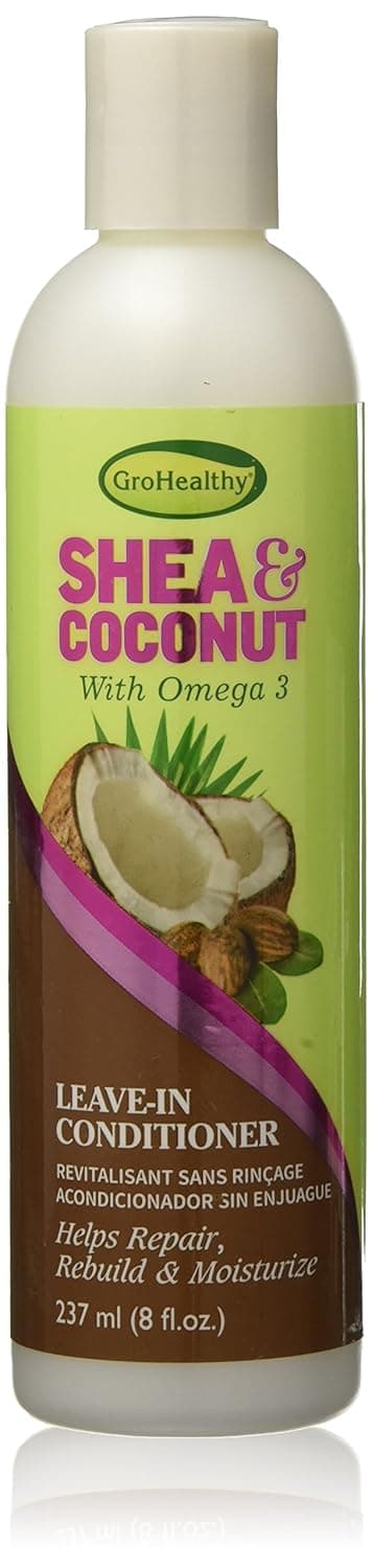 Shea & Coconut Leave-In Conditioner Treatment for Relaxed and Natural, Curly Hair - Helps Smooth, Repair, Rebuild, & Moisturize with Omega 3, Sulfate-Free - Sofn’Free GroHealthy - Single