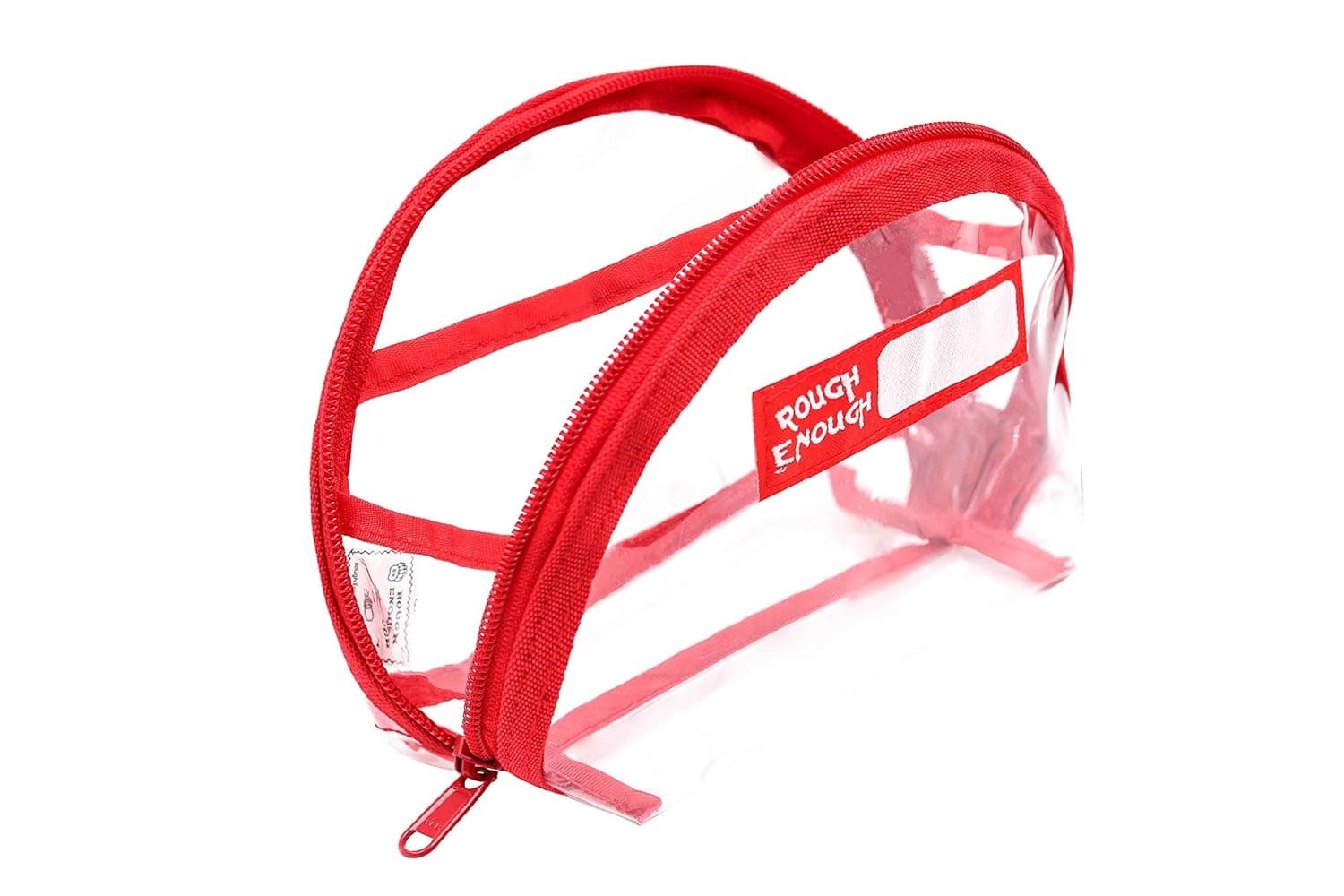 Rough Enough Small Clear Makeup Bag Toiletry Bag TSA Approved Toiletry Bag Stadium Approved Bag for Women Clear Bag with Zipper for Kids Men Teen Boy Girl Travel Essentials Accessories