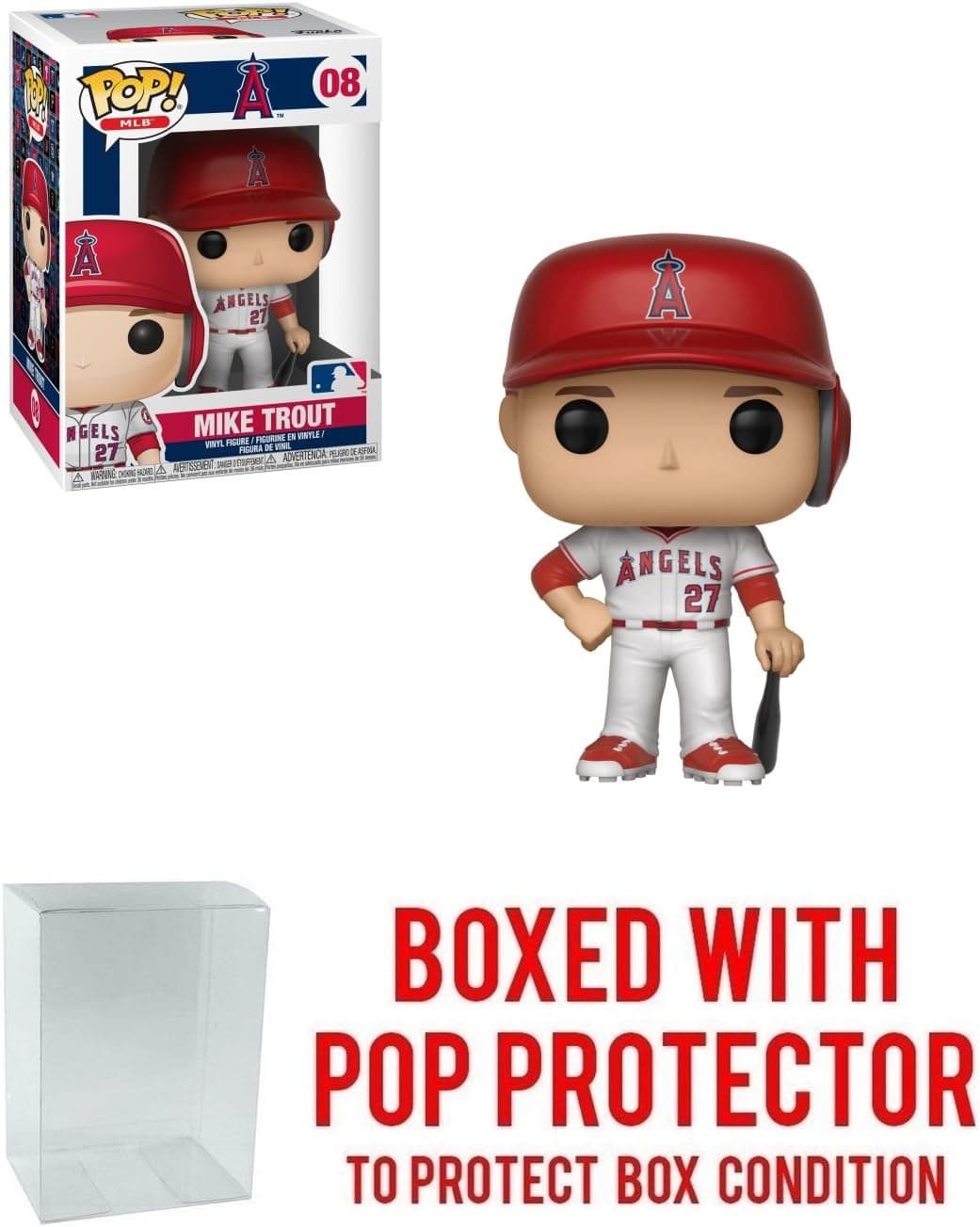 Pop Funko Sports MLB LA Angels Mike Trout Action Figure (Bundled with Box Protector to Protect Display Box)