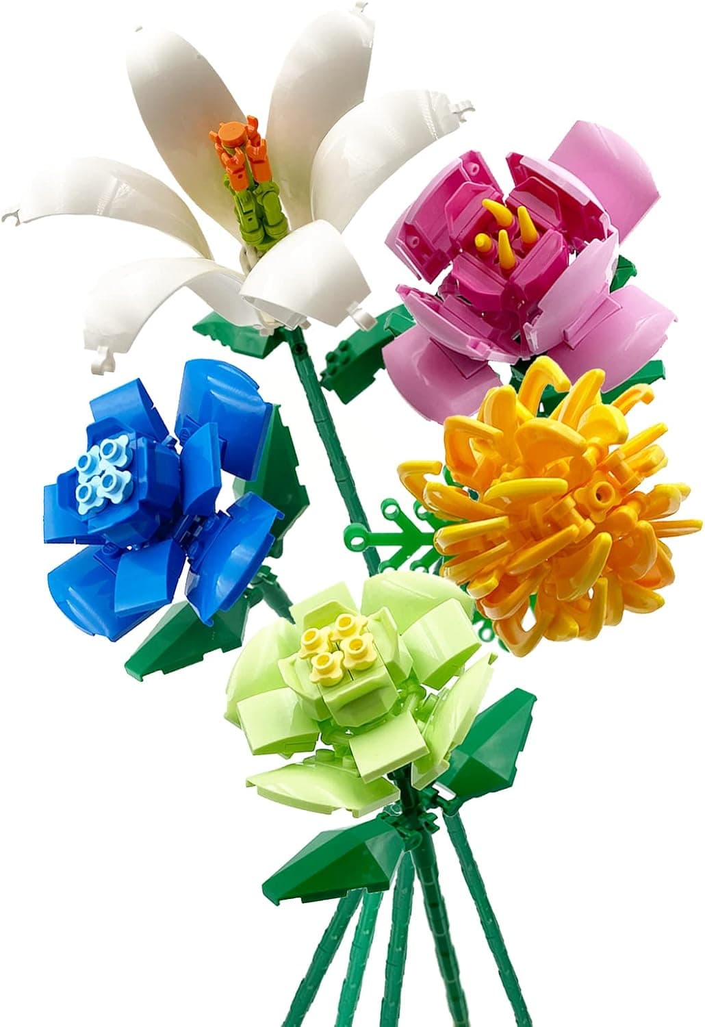 Flower Building Kit for Adults, Artificial Flowers Mini Building Bricks for Gifts/Home Decor, Botanical Collection Not Compatible with Lego (Rose Lily (361pcs))