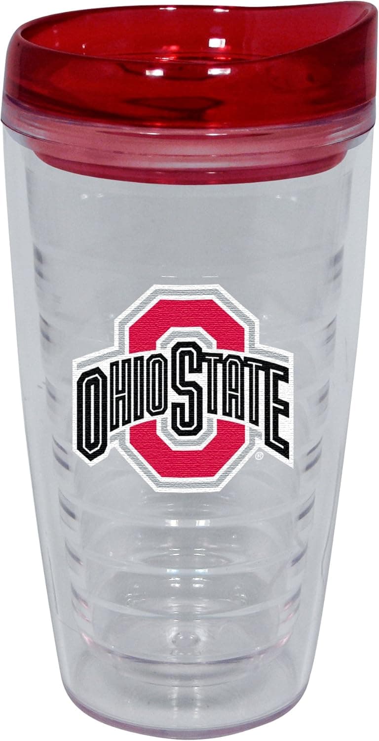 NCAA Ohio State Buckeyes 16-Ounce Slimline Tumbler with Color Lid