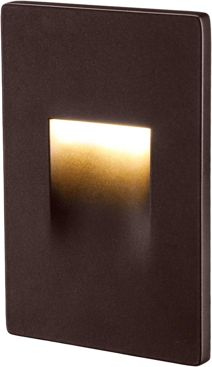LEONLITE Dimmable 120V LED Step Light, 3.5W Aluminum Waterproof Stair Light, Indoor & Outdoor, 110lm, CRI 90, 3000K Warm White, ETL Listed, 5-Year Warranty, Oil Rubbed Bronze, Pack of 1