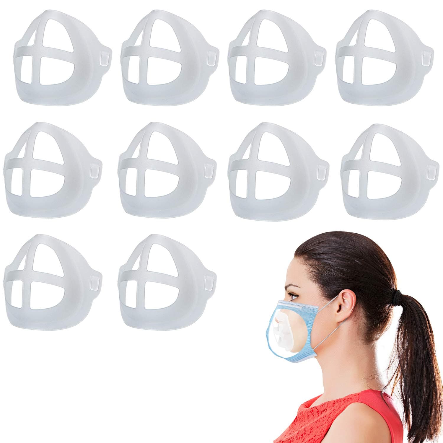 RANKSING：Lipstick Protection Cool Mask Bracket, Nose Pads, Prevent Makeup Removal, Protect Lipstick, Enhance Breathing Space, Helps to Breathe smoothly (10 Pcs)