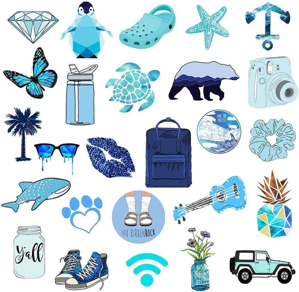 Cute VSCO Stickers for Water Bottles, Hydro Flask Stickers, Laptop Stickers, Waterproof Aesthetic Vinyl Stickers for Kids Teens, Cool Stickers for Hydro Flask Water Bottles Skateboard Computer Phone