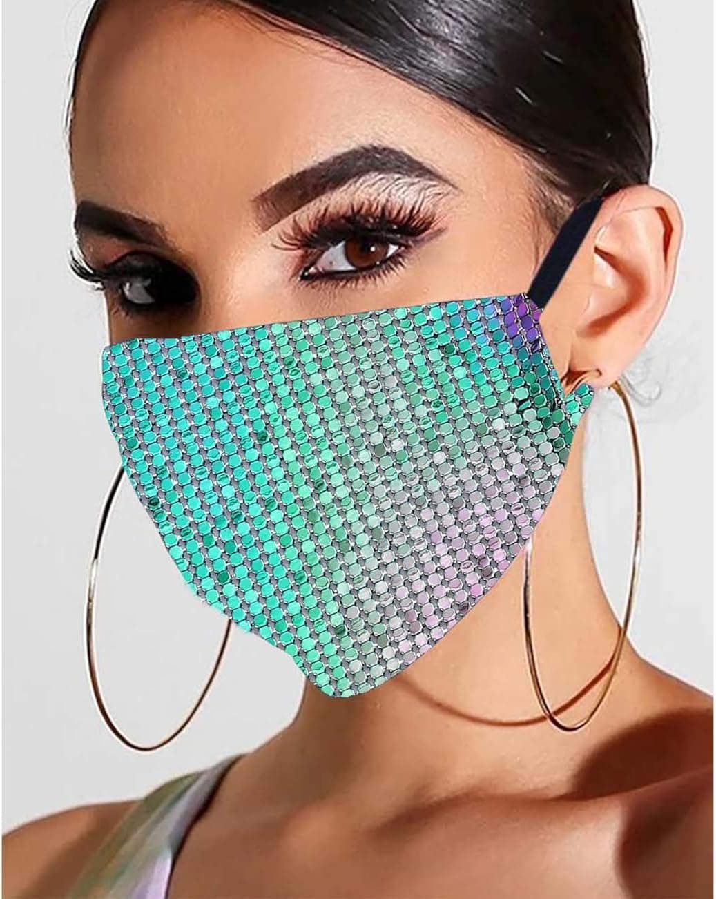 Fstrend Sparkly Sequins Face Mask (Colorful)