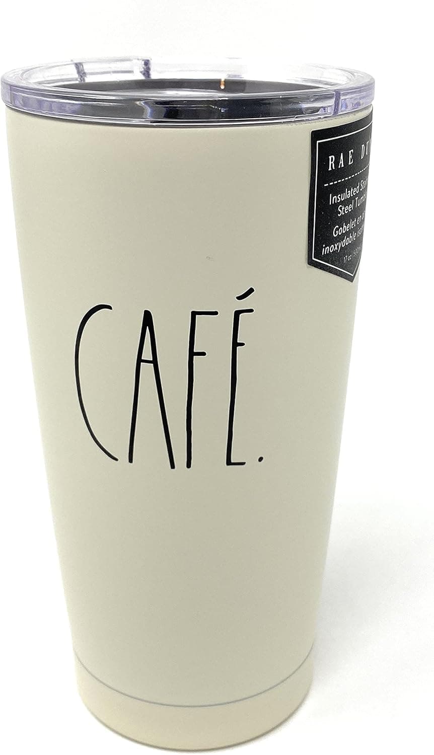 Rae Dunn By Magenta 17 Ounce Insulated Stainless Steel Tumbler (WHITE/CAFE)