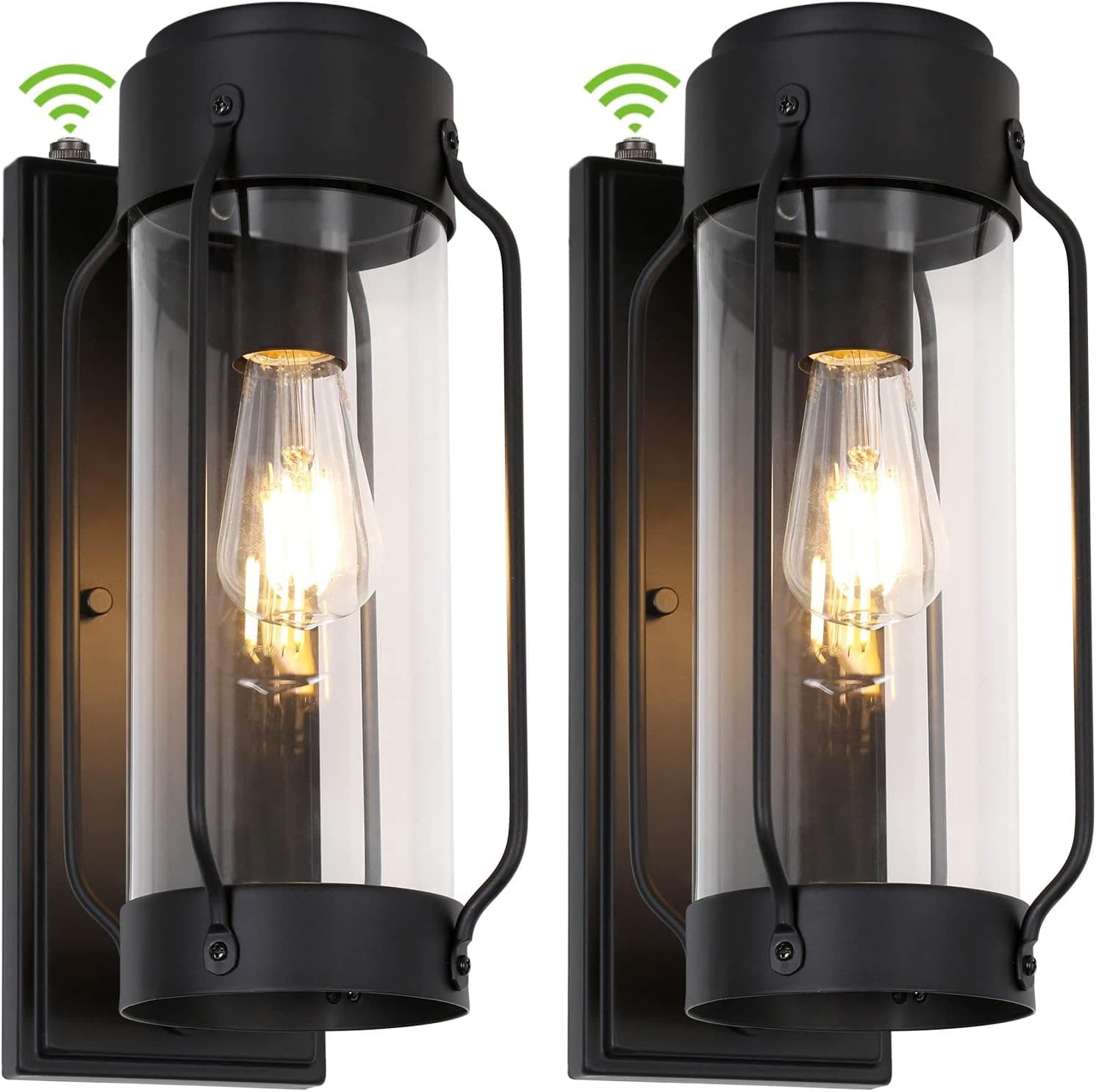 hykolity Outdoor Porch Light, Outdoor Lights Wall Mount with Photocell, Anti-Rust Waterproof Wall Lantern Fixture, Wall Sconce with Clear Glass Shade for Entryway, Doorway, ETL Listed
