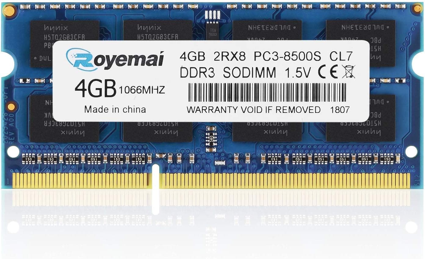 4GB DDR3 8500 PC3-1066MHz, 2Rx8 1067MHz SODIMM RAM Memory for Laptop Notebook MacBook Late 2008, Early/Mid/Late 2009, Mid 2010, MacBook Pro, iMac, Mac Mini