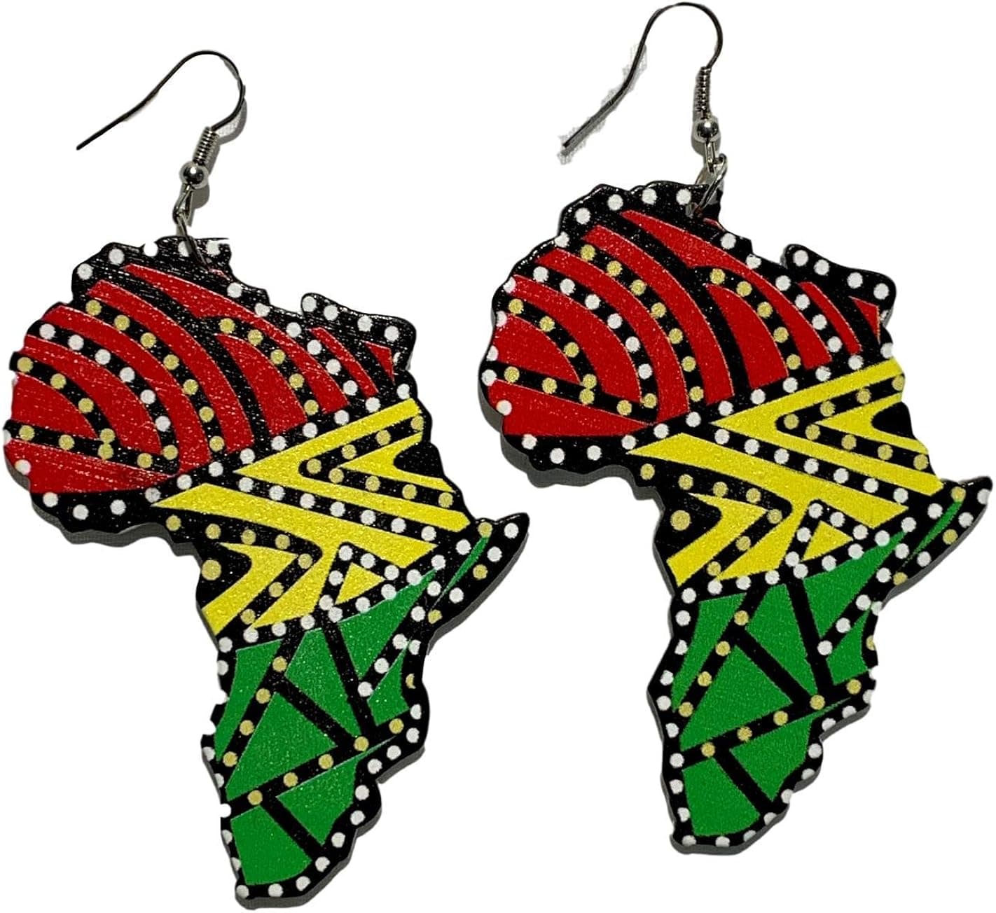 Africa Map Earrings, Tribal Ethnic Earrings
