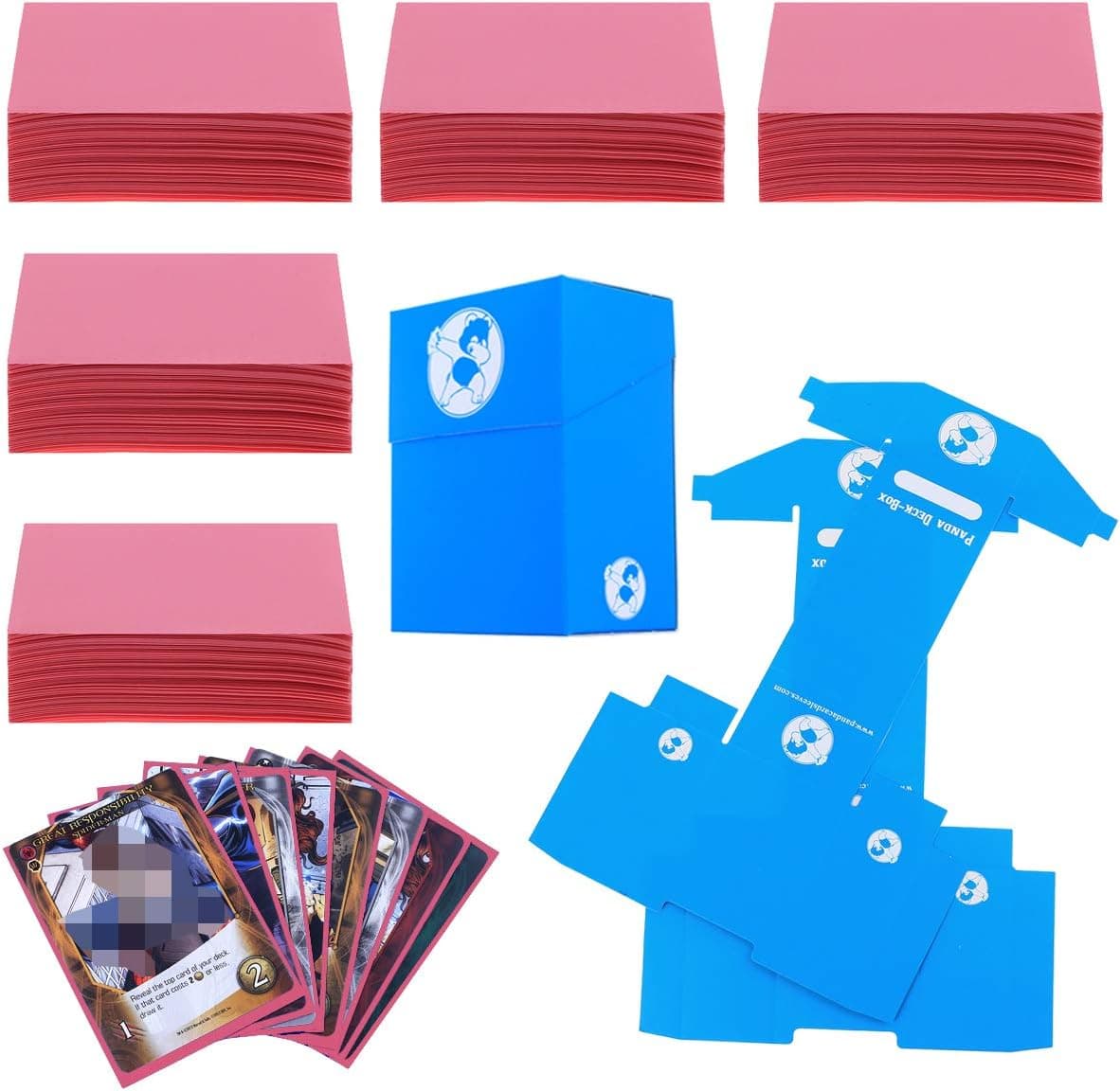 DeELF 500 ct TCG MTG Card Sleeves Bulk Deck Protector Standard Card Sleeves Cord for Collectible Gaming Cards by Panda Card Sleeves