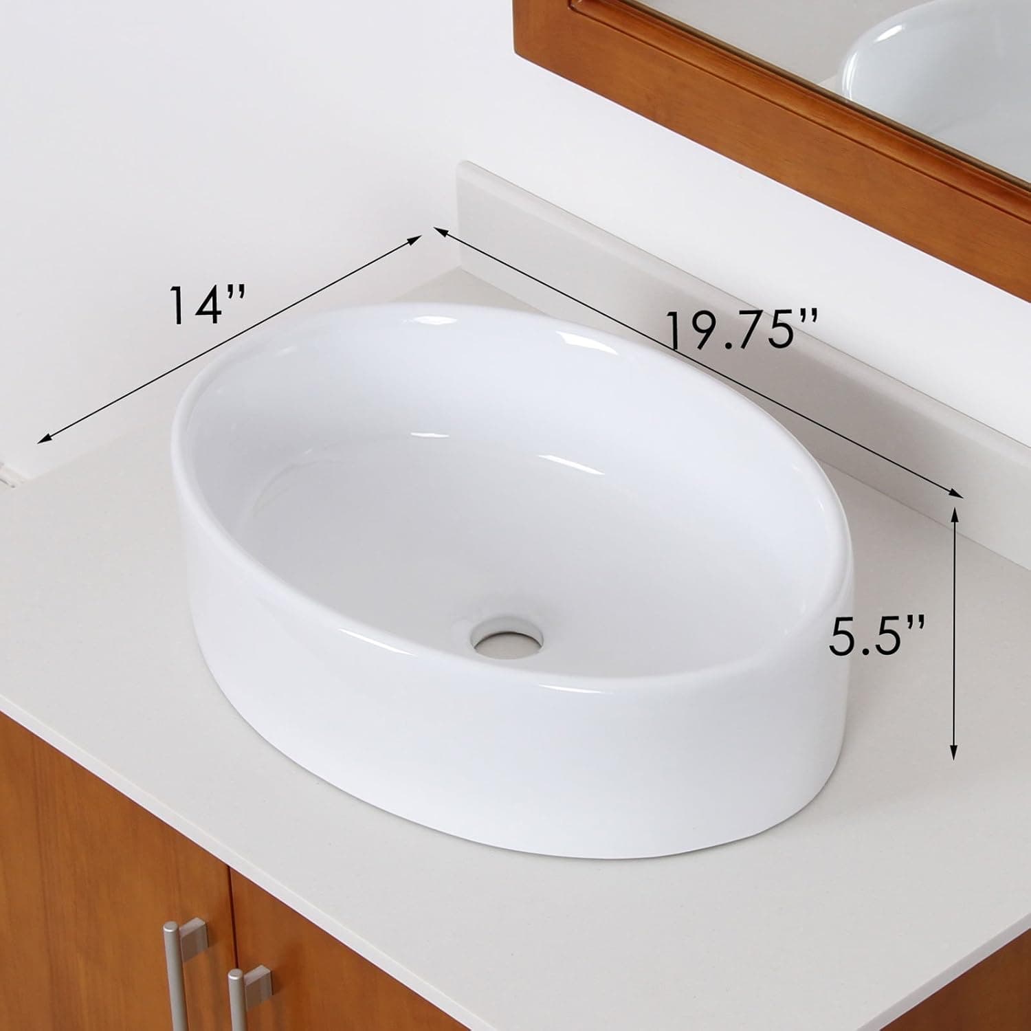Ceramic Elliptical Bathroom Sink Drain Finish: Chrome