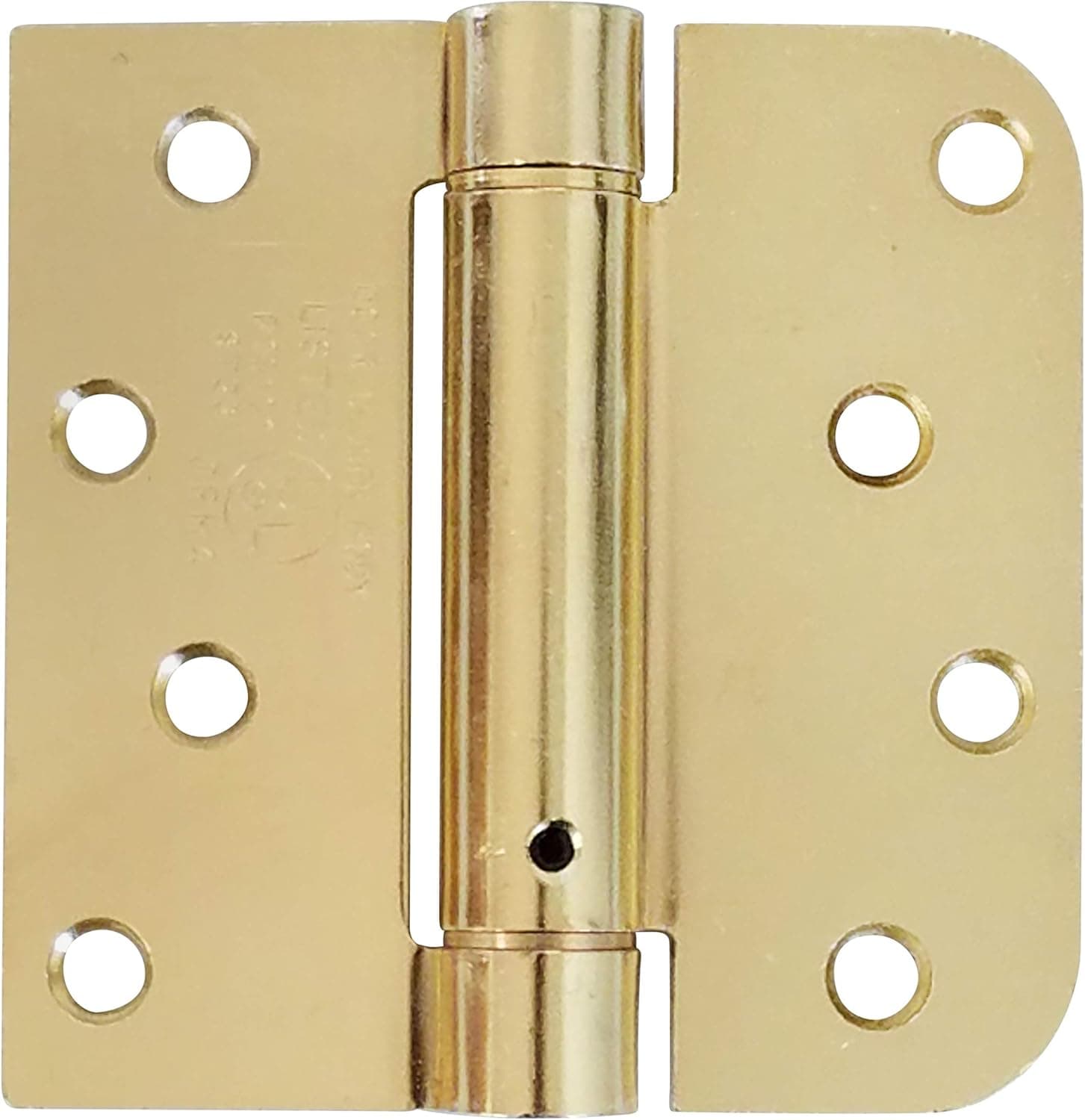 Hinge Outlet Spring Self-Closing Hinges, 4 Inch Square with 5/8 Inch Bright Brass, Adjustable Door Closing, 2 Pack