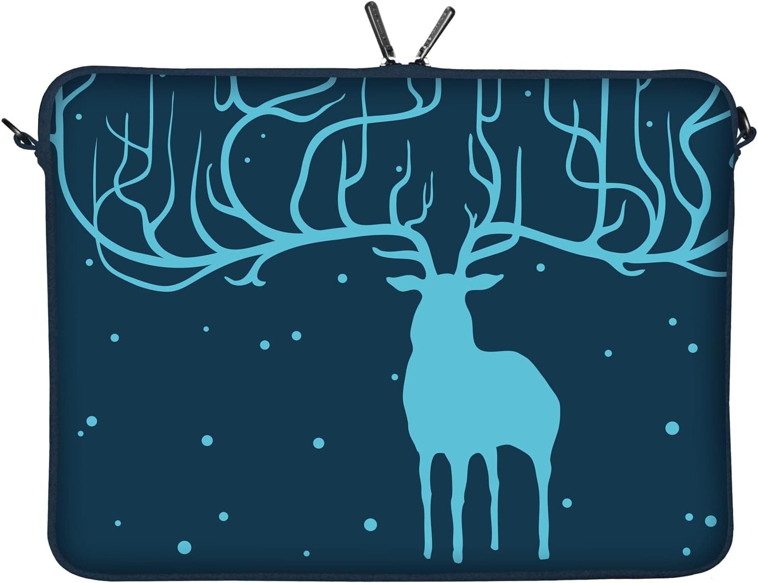 DIGITTRADE LS115-15 CariBlue Designer Notebook Sleeve 15.4" Laptop Cover Neoprene Soft Carry case up to 15.6 inch Anti Shock System