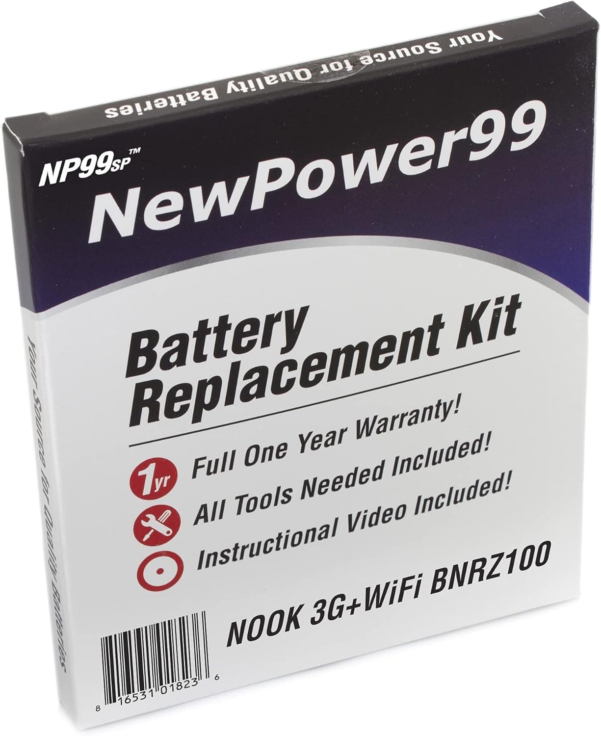 NewPower99 Battery Replacement Kit with Battery, Video Instructions and Tools for The Barnes and Noble Nook 3G+WiFi BNRZ100