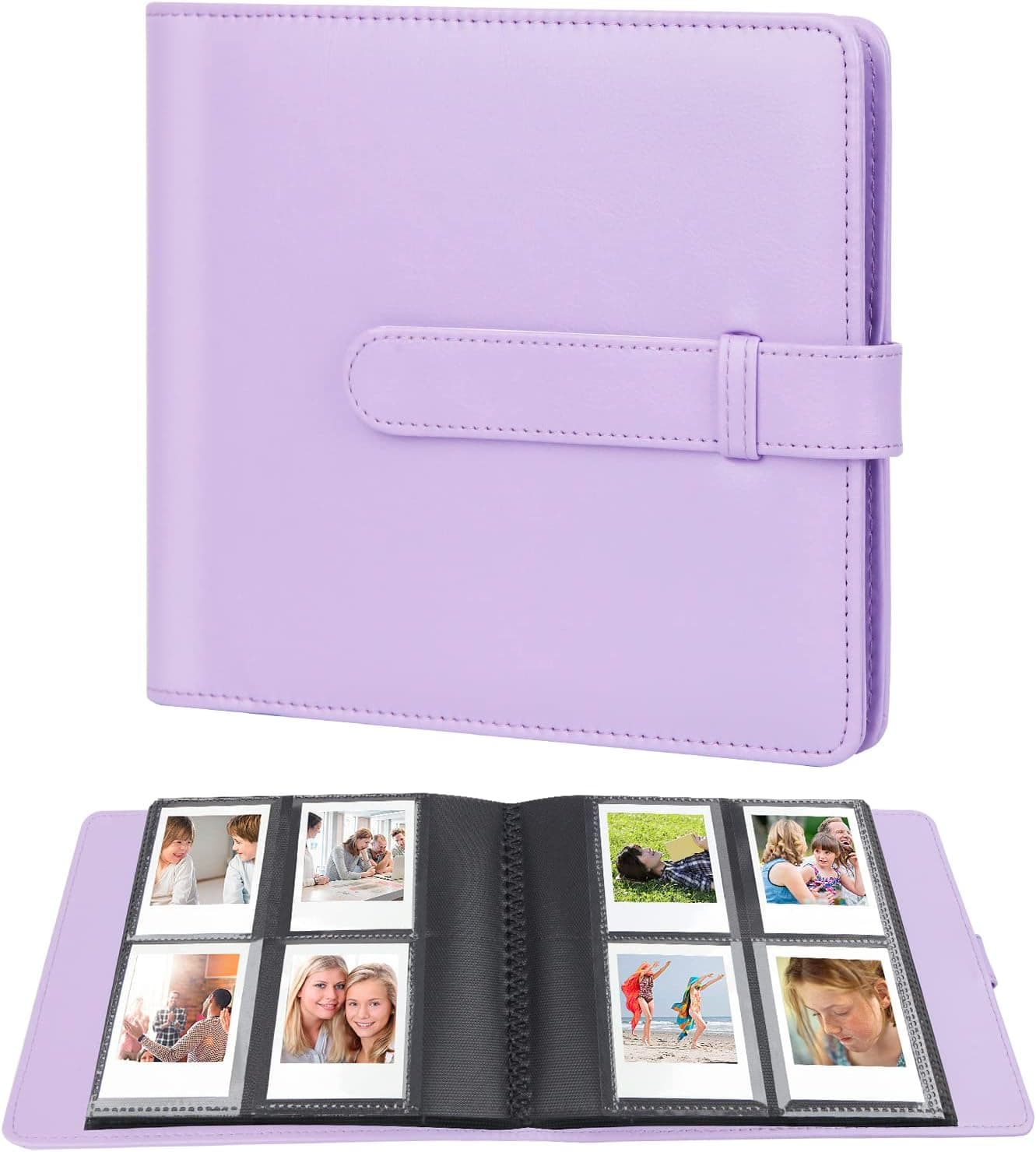 256 Pockets Photo Album for Polaroid Go Color Film Only,Polaroid Go Photo Album Book(Purple)