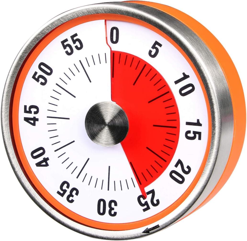3.07" 60 Minute Round Visual Analog Timer Countdown Clock for Kitchen Classroom Meeting Kids Adults
