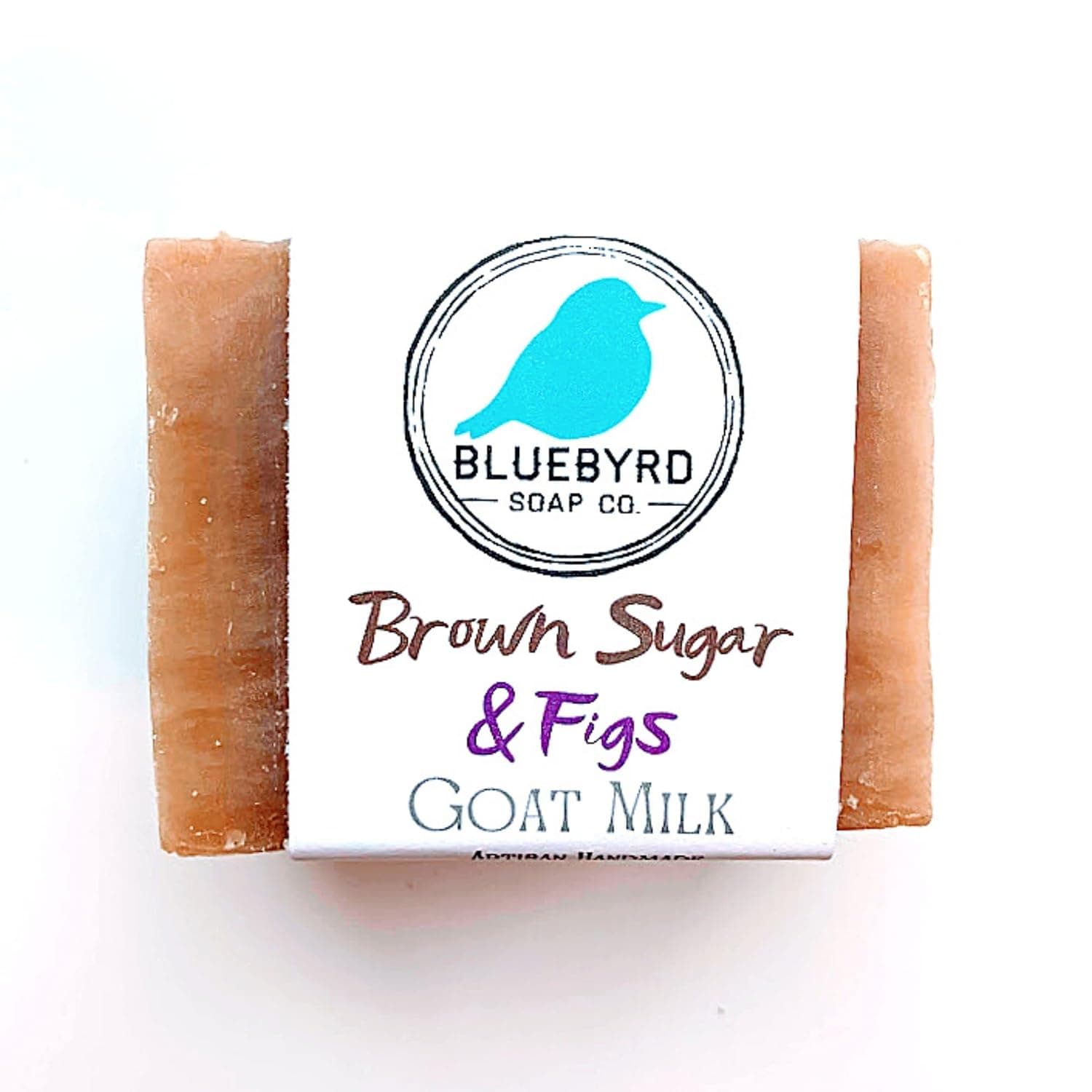 BLUEBYRD Soap Co. Brown Sugar Fig Goatsmilk Soap for Women | Handmade Goats Milk Hand & Body Cleanser Bars for Dry Skin | Premium Soap Bar with Rich Scent, Extra Moisturizing Made with Organic Sustainable Palm Oil (FIG)