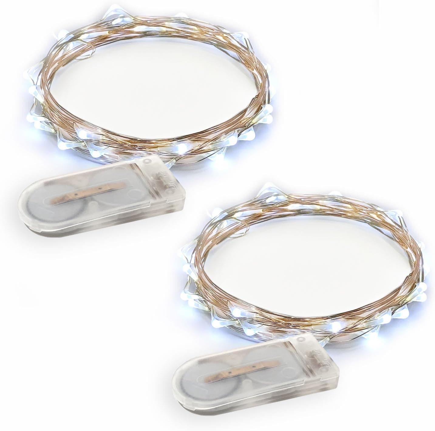 RTGS Products Cold White Colored LED Lights Indoor and Outdoor String Lights, Fairy Lights Battery Powered for Patio, Bedroom, Holiday Decor, etc