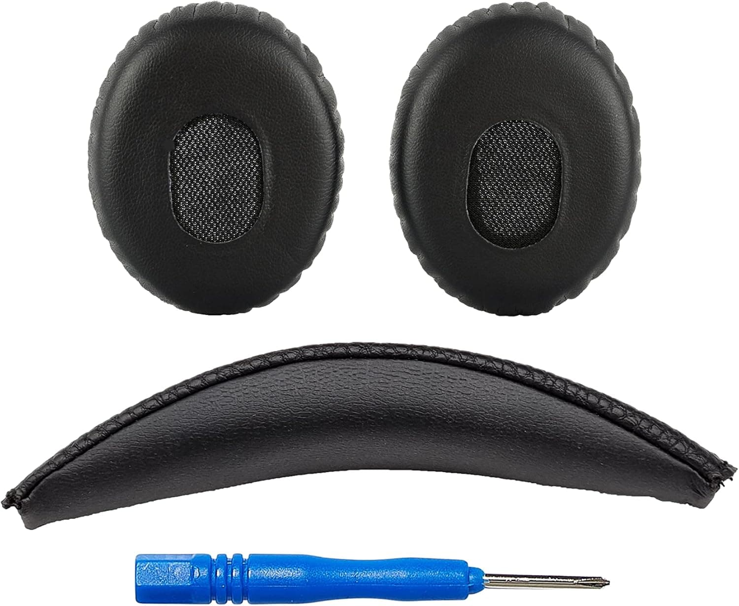 Replacement QC3 Ear Pads/On-Ear Ear Pads and V2 QC3 Headband pad/On-Ear Headband pad Cushion Compatible with Bose QuietComfort 3 (QC3) and Bose On-Ear (OE) Headphones (Black)