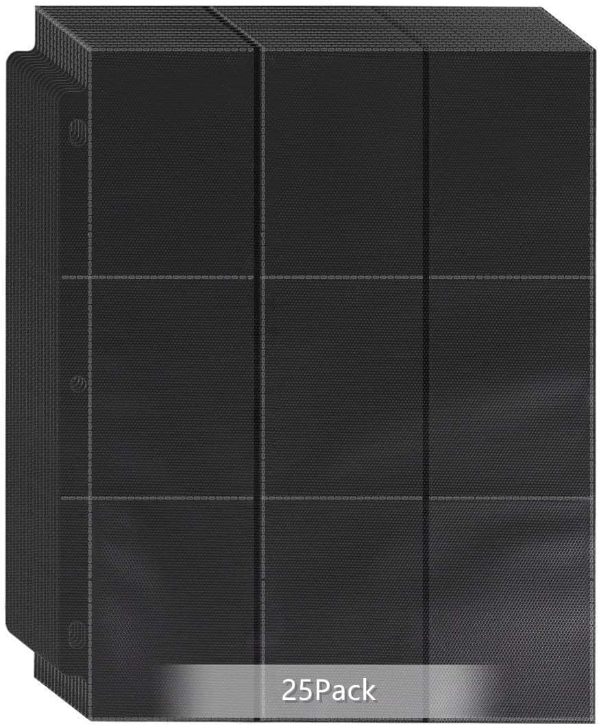 450 Pockets Trading Baseball Card Sleeves Binder, 25 Pages Double-Sided Protector Sports Card Binder Fit for MTG YU-GI-OH Cards, Football Cards, Game Cards, Standard Sized Cards for 3-Ring Binder