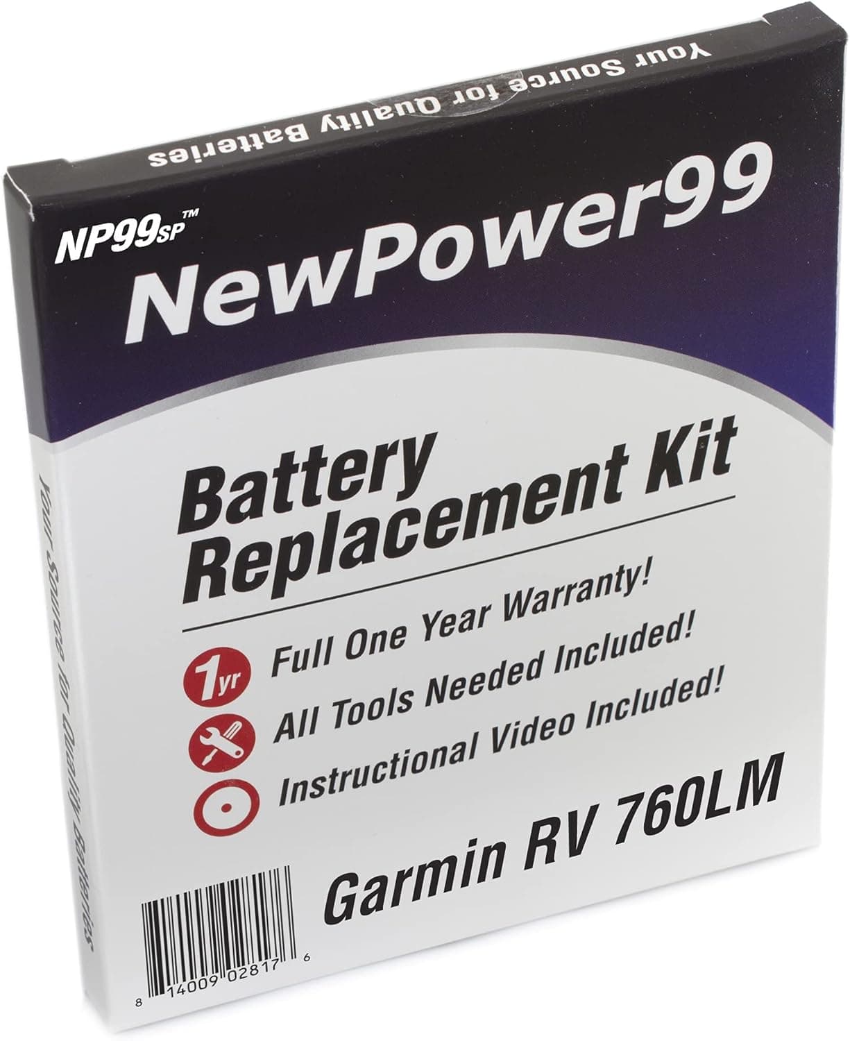 Battery Kit for Garmin RV 760LM with Tools, Video, and Extended Life Battery from NewPower99