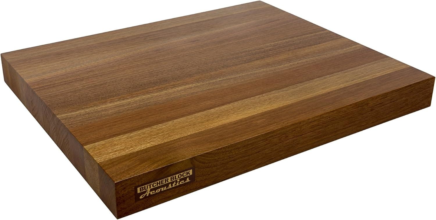 Butcher Block Acoustics Audio Isolation Platform - Edge Grain (17" x 14" x 1-3/4", Walnut)