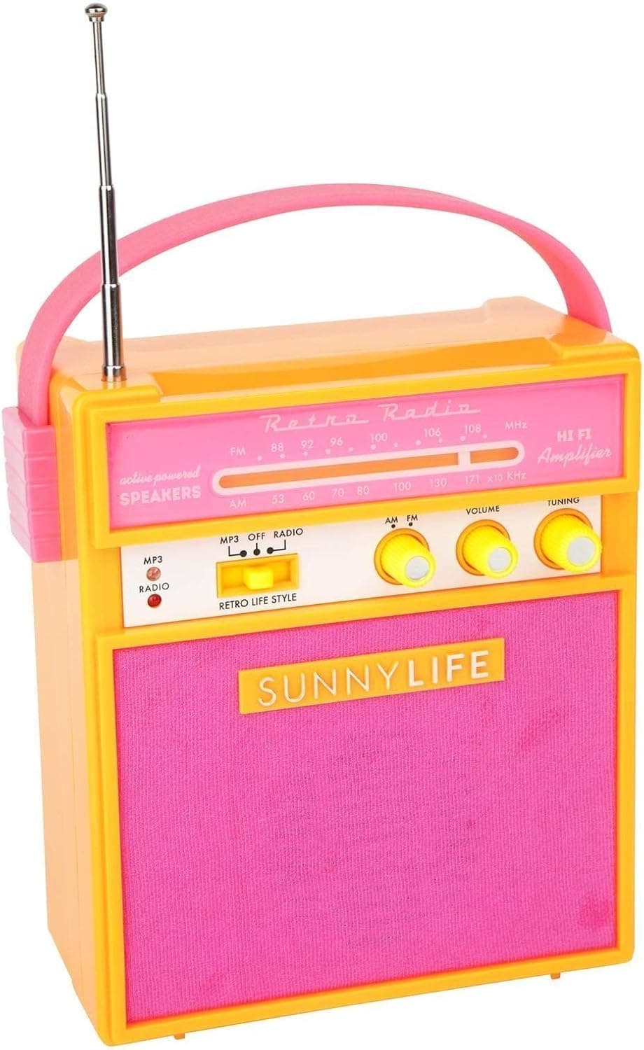 Sunnylife Retro Portable Beach MP3 Smartphone Speaker with AM/FM Radio