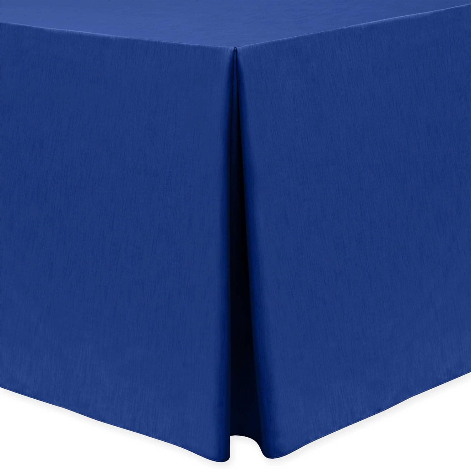 Ultimate Textile Shantung - Majestic 4 ft. Fitted Tablecloth -24" W x 48" L x 30" H- Royal Blue