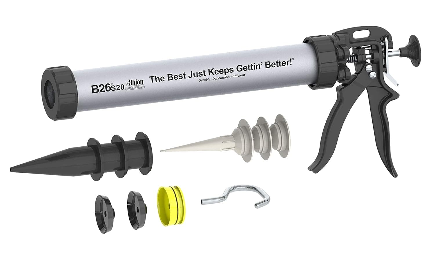 Albion Engineering Company B26S20 B-Line Manual Sausage Caulking Gun, 20 oz, 26:1 Drive