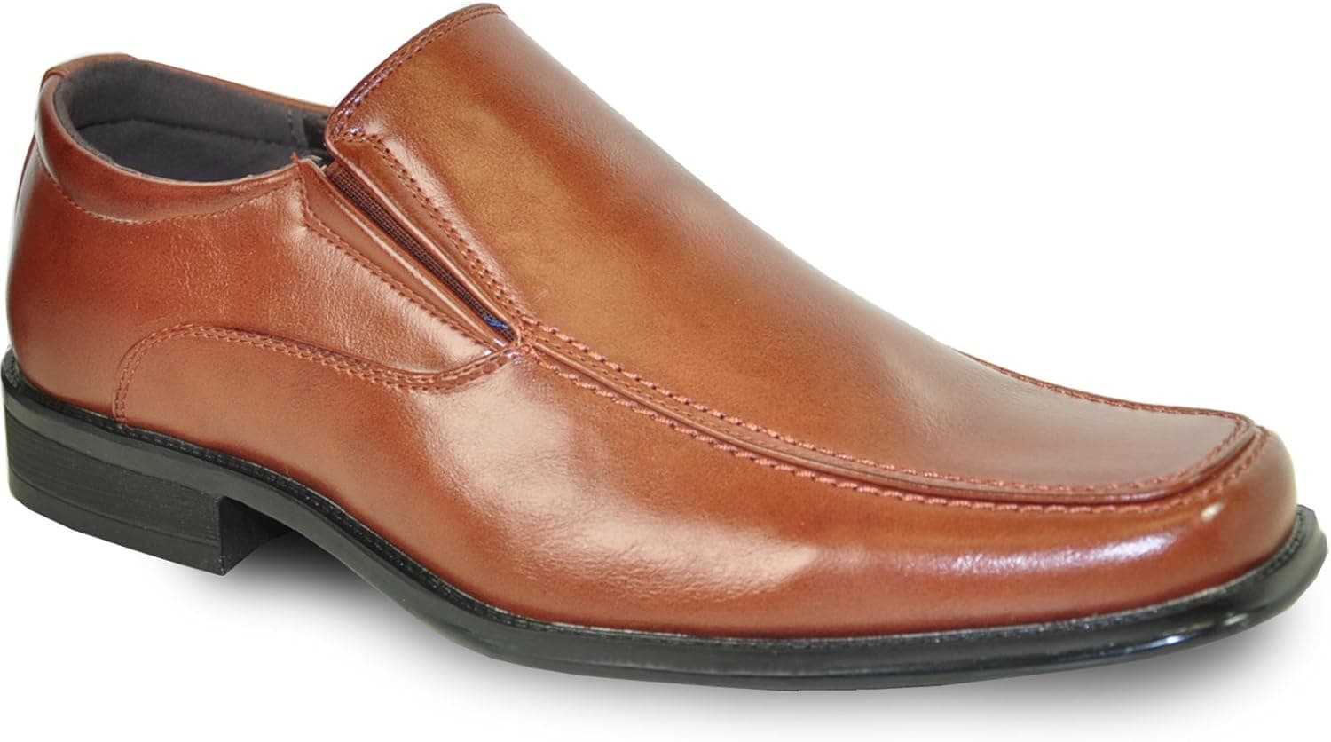 bravo! Men Dress Shoe Monaco-2 Classic Loafer with Square Moc Toe and Leather Lining Brown 6M