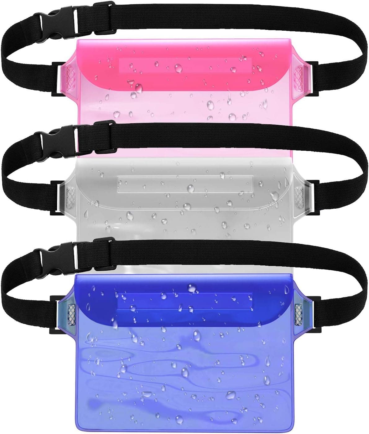 Aonal 3 Pack Waterproof Pouch with Waist Strap Lightweight & Adjustable Waterproof Bag Best Way to Keep Your Phone and Valuables Dry and Safe (A-02)