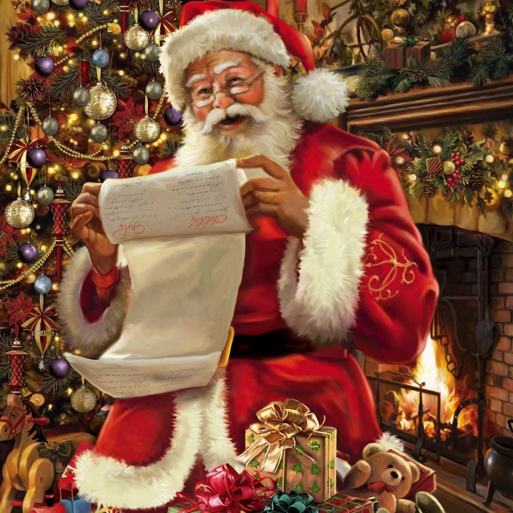 Cypress Home Beautiful Christmas Santa Claus LED Canvas Wall Décor - 20 x 2 x 20 Inches Indoor/Outdoor Decoration for Homes, Yards and Gardens