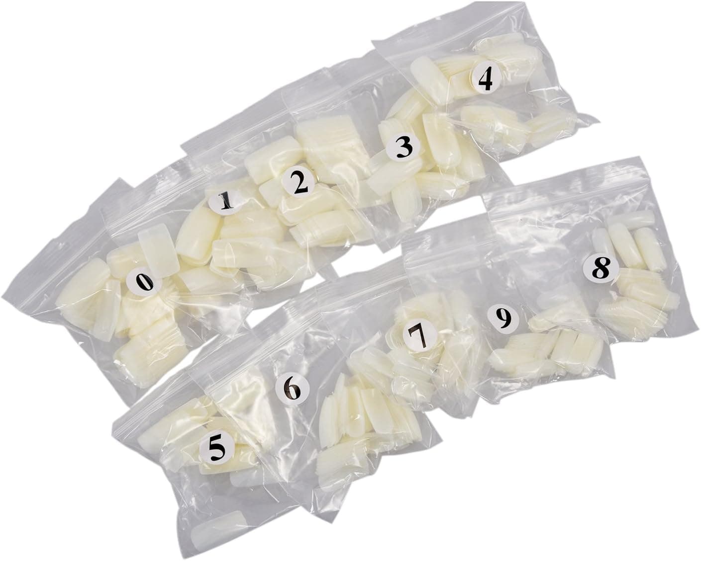 TOOGOO(R) 500 pcs Acrylic Artificial Fake Fingernails Full Cover fake False Nails Art Tips party wedding nails Decoration Manicure for women girl lady White