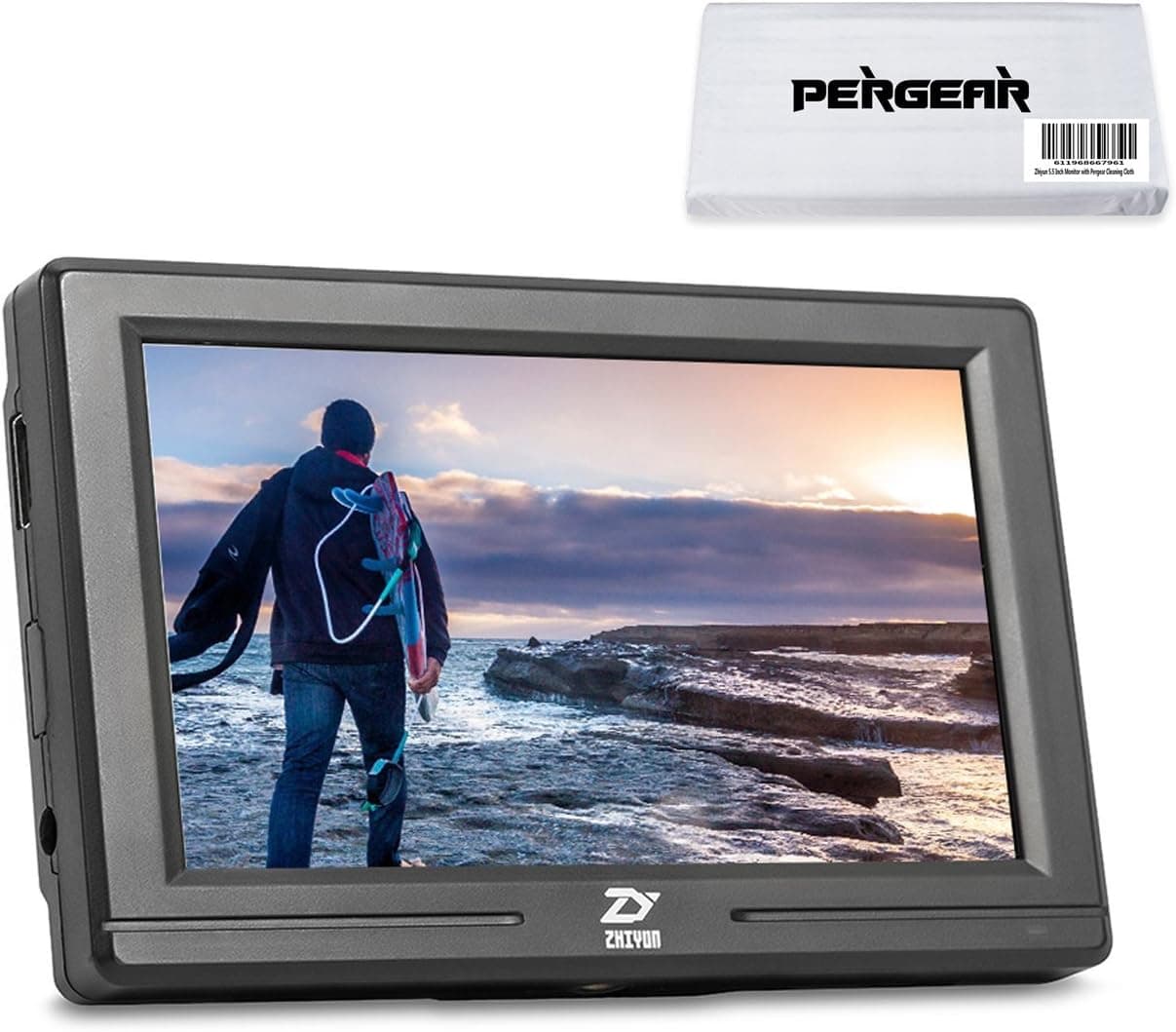 Zhiyun Crane 2 TransMount 5.5 Inch Display Monitor IPS Full HD 19201080 On Camera Field Monitor Supports 4K HDMI Input 1000:1 Contrast 330cd/m2 Brightness 160 Wide Viewing Angle with PERGEAR Cloth