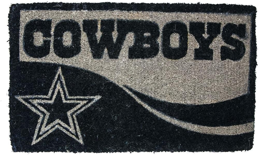 Team Sports America NFL Dallas Cowboys Logo Welcome Door Mat, Small, Multicolored