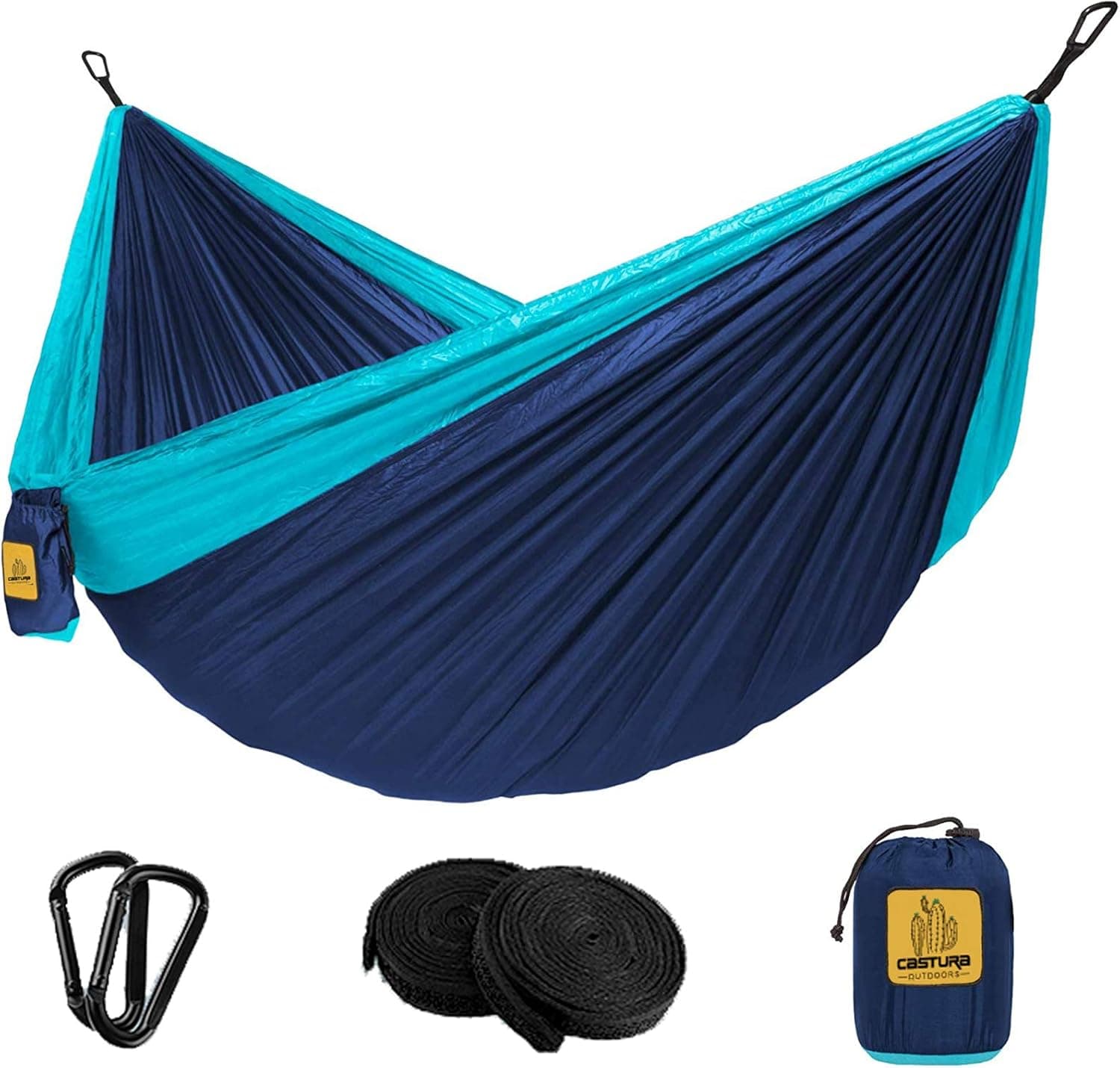 Castura Camping Hammock Double & Single with Tree Straps,Portable Hammocks for Indoor Outdoor Backpacking Survival Travel Beach Hiking