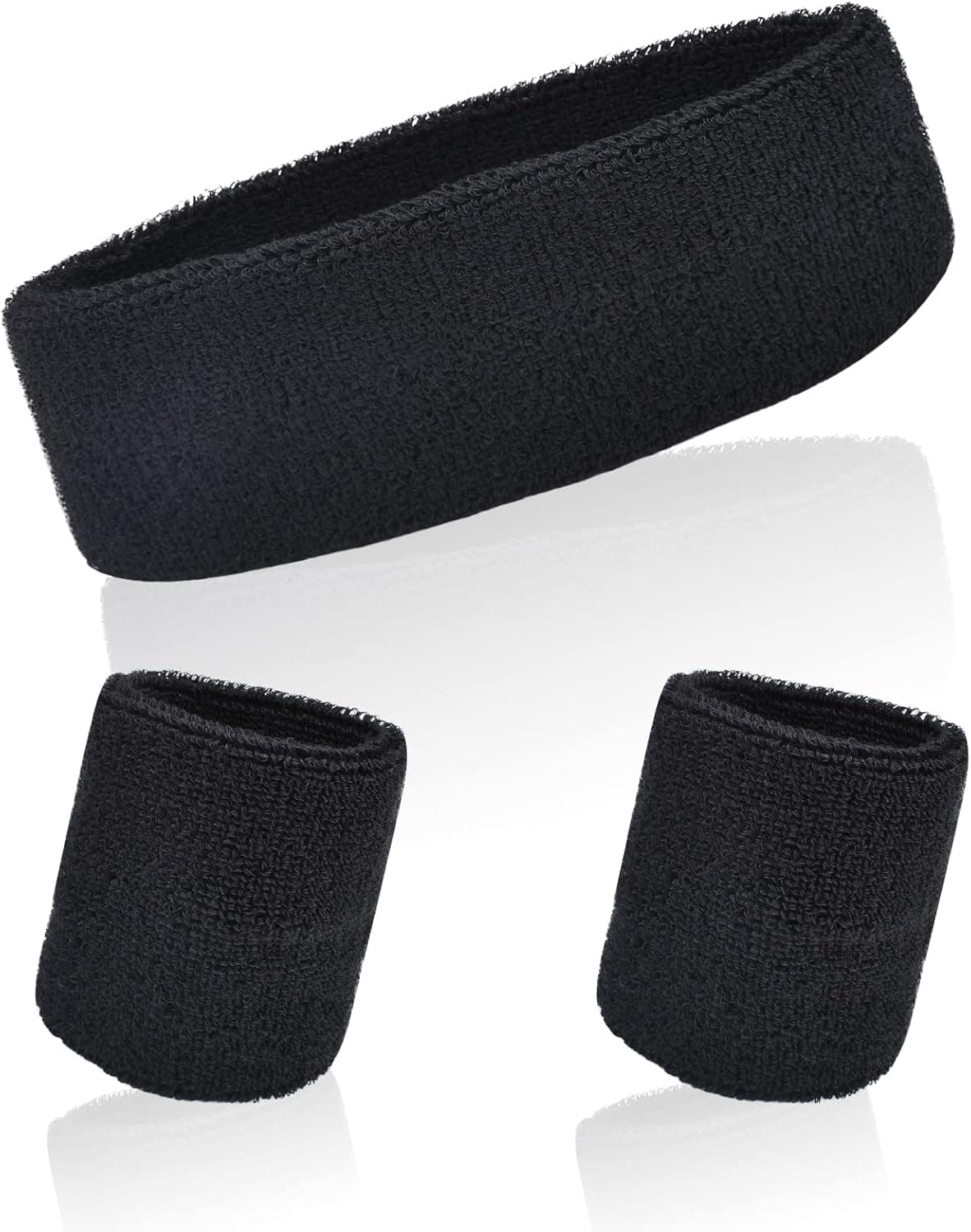 Fasezoomit 3 Pieces Sweatbands Set Includes Sports Sweat Bands and Wrist Sweatbands for Men and Women,Sweatbands Set for Tennis,Football,Hockey Training,Sports,Gym Exercise