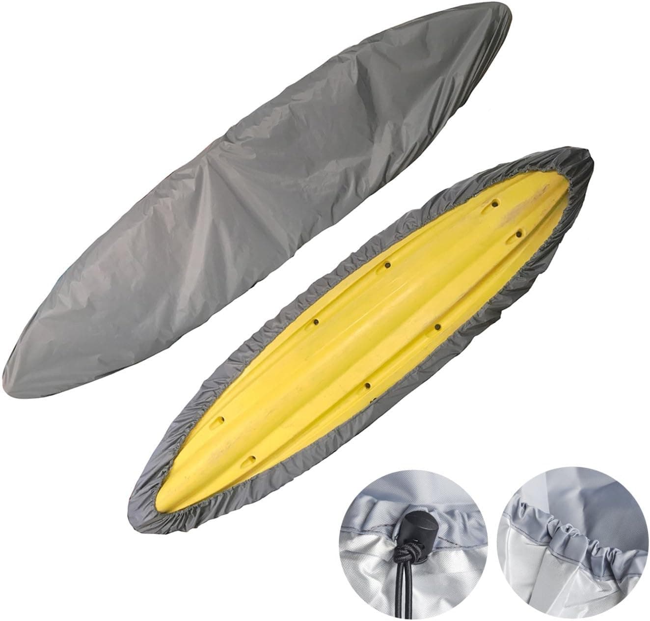Caissip Boat/Kayak Cover, 8.5 Ft to 15 Ft, Sunblock & Waterproof, UV 50+ Sunlight Shield Protectors, Outdoor Storage Cover