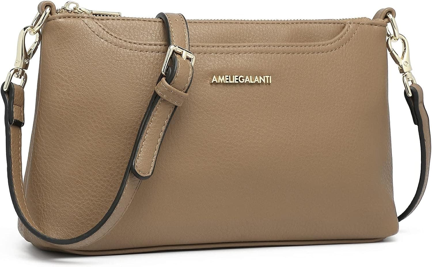 AMELIE GALANTI Small Medium Size Crossbody Bag purse for Women,leather Shoulder handbag with Adjustable Strap