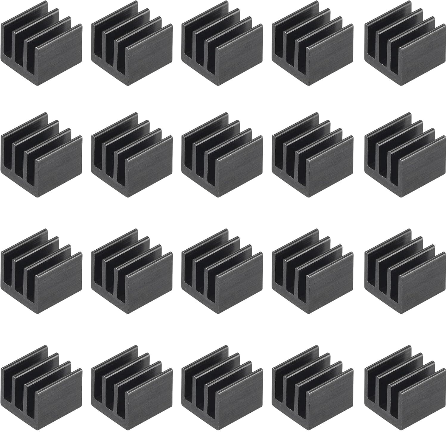 uxcell 7x7x6mm Black Thermal Self Adhesive Aluminum Heatsink Electronics Cooler 20 Pcs