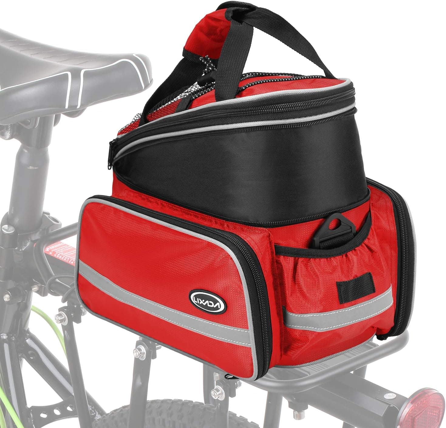Lixada Bike Trunk Bag Waterproof Bicycle Rack Rear Carrier Bag 25L Bicycle Commuter Bag Bike Rack Bag Pannier Bag Shoulder Bag with Rain Cover