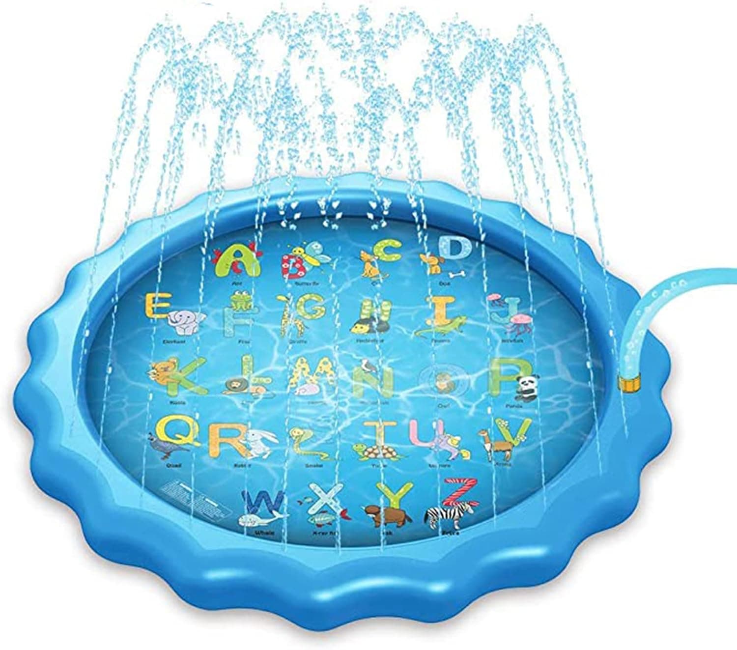 Splash Pad for Kids, AODINI Upgraded 68'' Summer Outdoor Water Toys Sprinkler, Baby Swimming Pool Wading Pool & Play Mat, Fun Backyard Lawn Games, Suitable for Children from 1 to 12 Years Old